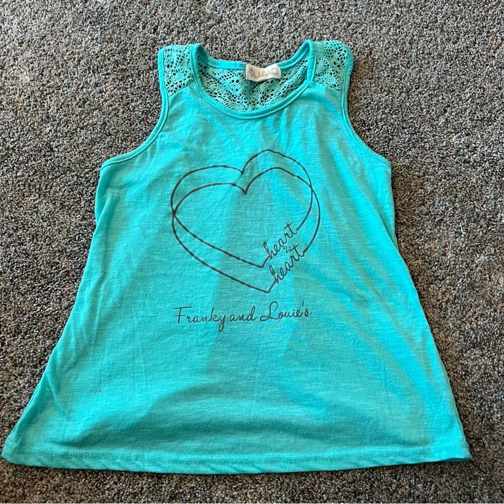 Lagaci Open Back Sleeveless Top Girls Size Large Heart 2 Heart